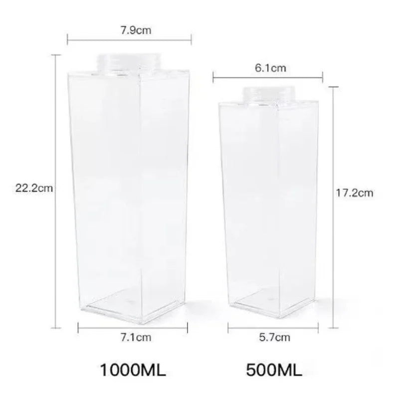Transparent Milk Carton Style Juice Bottle